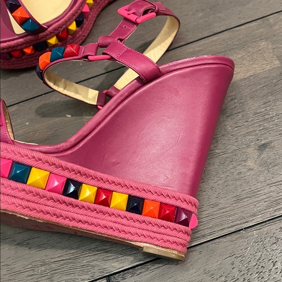 Christian Louboutin Cataclou Espadrille Wedge Sandals - Picture 3 of 11